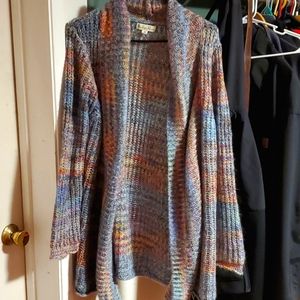Colorful mid length cardigan